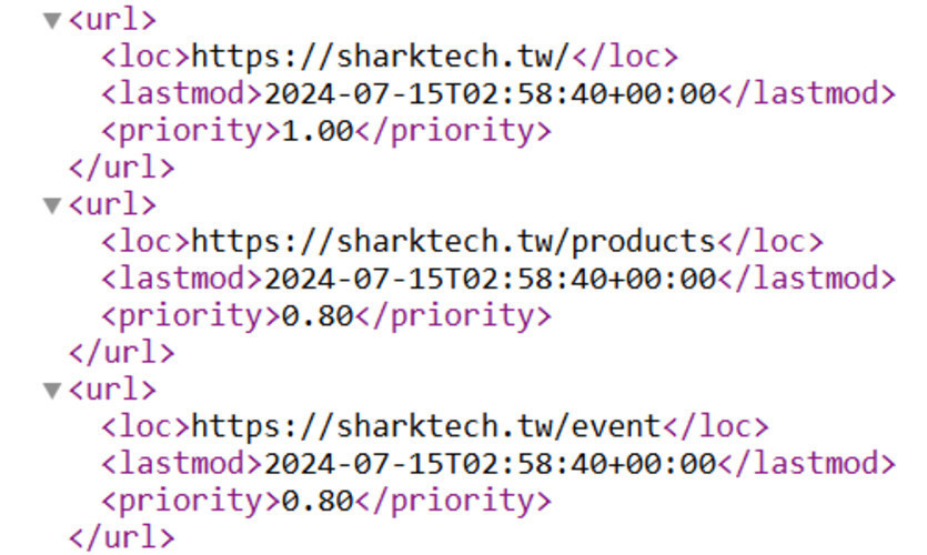 sitemap example